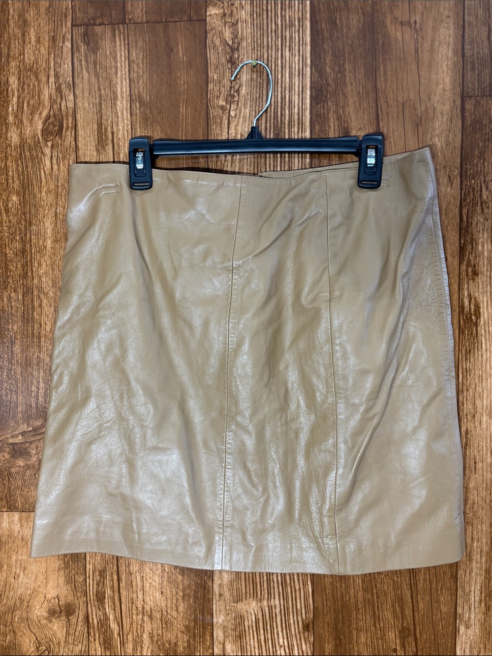 Margaret Godfrey Women's Tan Leather Mini Skirt